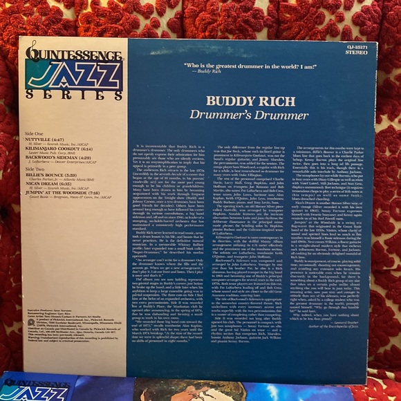 Buddy Rich albums Mr. Drums and Drummers Drummer on vinyl - Picture 3 of 5